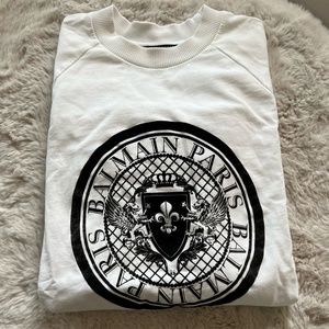 Balmain White Crewneck Sweatshirt - Authentic